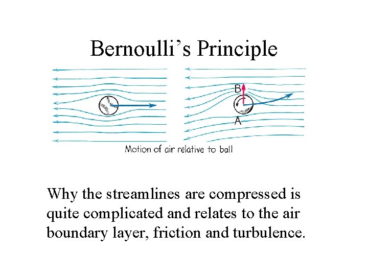 Bernoulli’s Principle Why the streamlines are compressed is quite complicated and relates to the