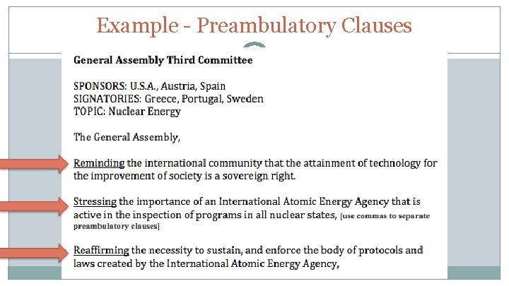 Example - Preambulatory Clauses 