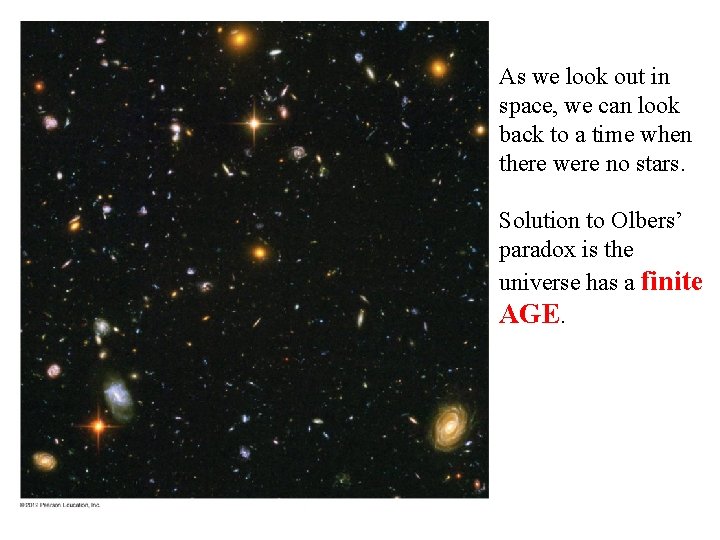 As we look out in space, we can look back to a time when