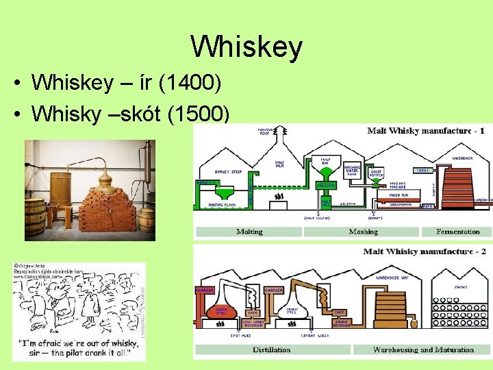 Whiskey • Whiskey – ír (1400) • Whisky –skót (1500) 