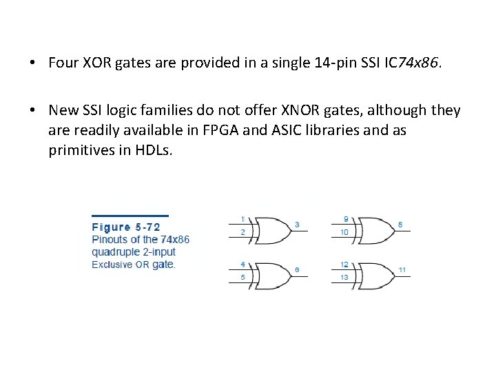 • Four XOR gates are provided in a single 14 -pin SSI IC