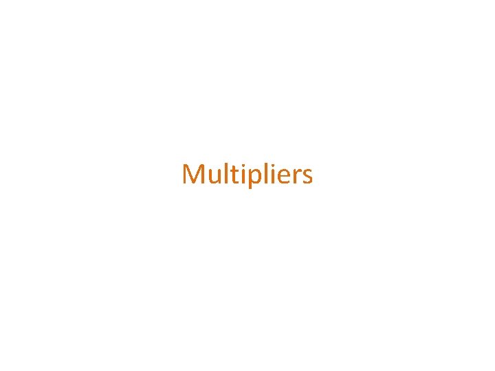 Multipliers Multipliers