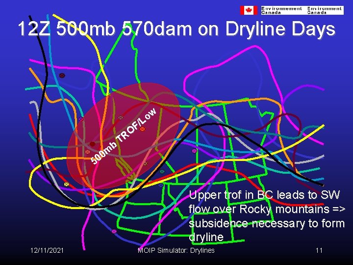 12 Z 500 mb 570 dam on Dryline Days b m 0 0 5
