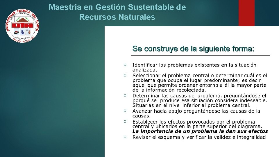 Maestría en Gestión Sustentable de Recursos Naturales 