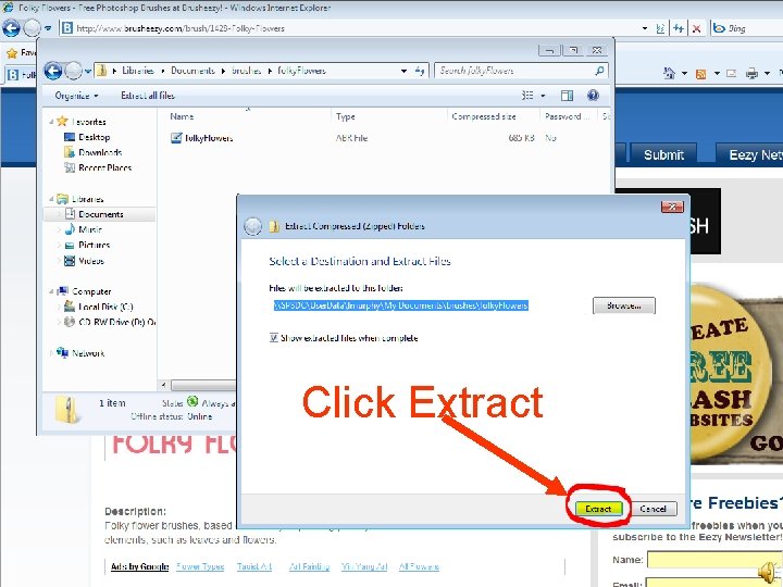 Click Extract 