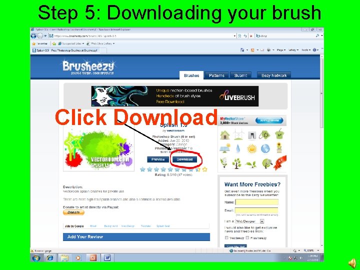 Step 5: Downloading your brush Click Download 