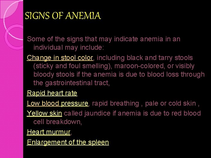 ANEMIA SYMPTOMS TREATMENTS CAUSES MEANING Members Alexi Tan