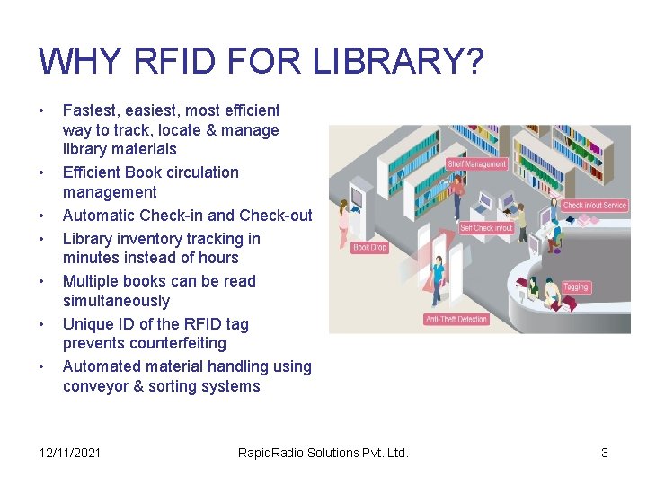 WHY RFID FOR LIBRARY? • • Fastest, easiest, most efficient way to track, locate