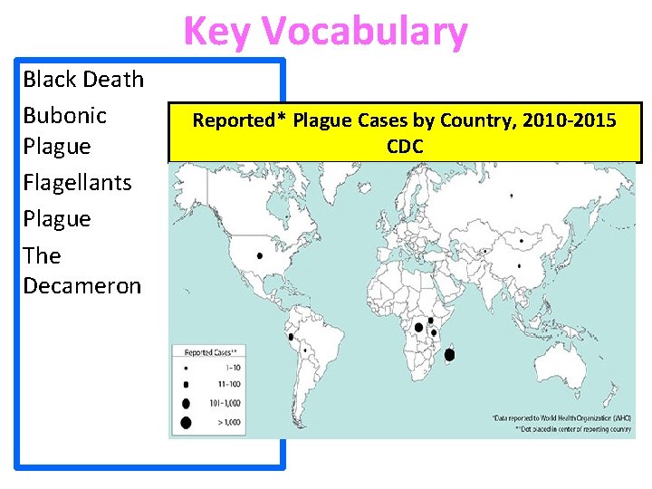Key Vocabulary Black Death Bubonic Plague Flagellants Plague The Decameron Reported* Plague Cases by