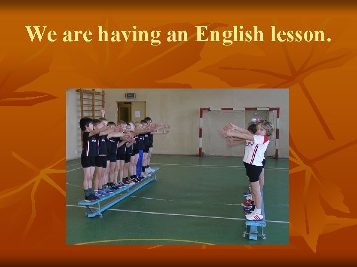 We are having an English lesson. 