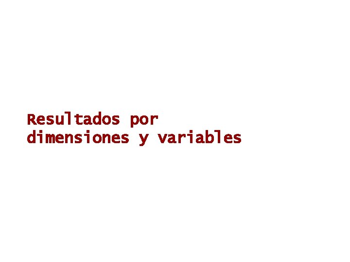 Resultados por dimensiones y variables 