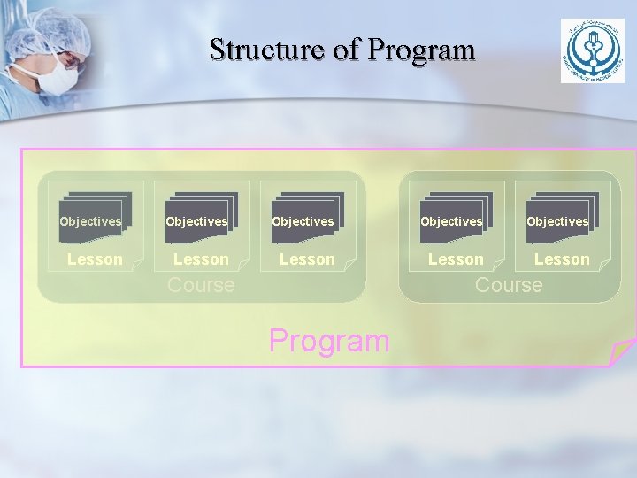 Structure of Program Objectives Objectives Lesson Lesson Course Program 
