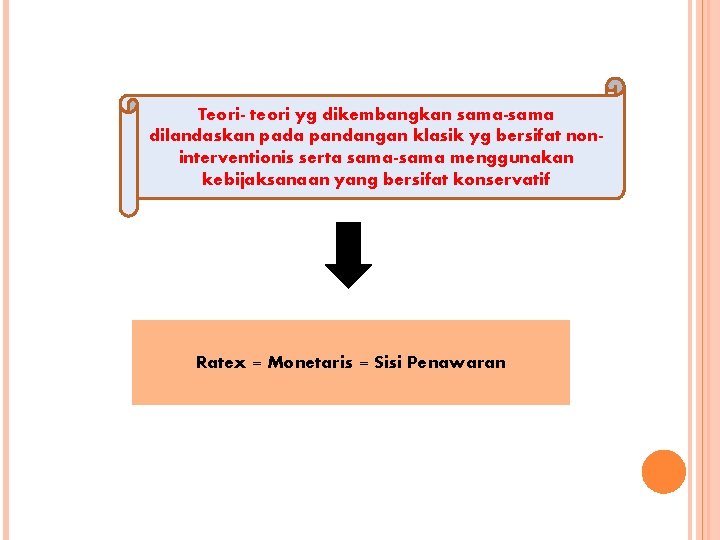Teori- teori yg dikembangkan sama-sama dilandaskan pada pandangan klasik yg bersifat noninterventionis serta sama-sama