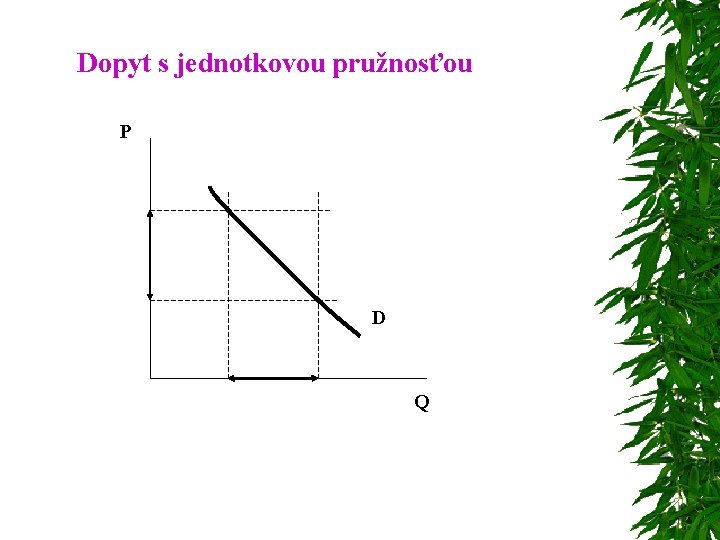 Dopyt s jednotkovou pružnosťou P D Q 