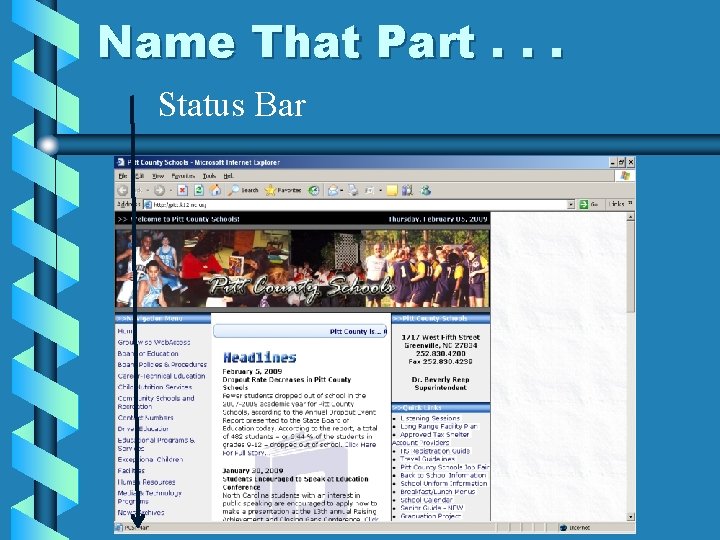 Name That Part. . . Status Bar 