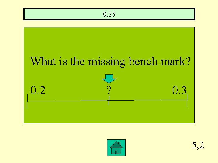 0. 25 What is the missing bench mark? 0. 2 ? 0. 3 5,