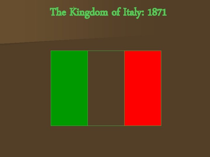 The Kingdom of Italy: 1871 What problems still remain for Italy? 