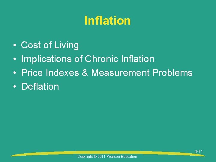 Inflation • • Cost of Living Implications of Chronic Inflation Price Indexes & Measurement