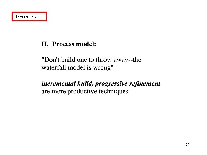 Process Model 20 