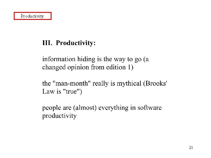 Productivity 21 