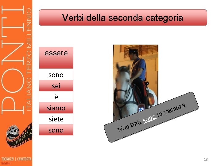 Verbi della seconda categoria essere sono sei è siamo siete sono n i o