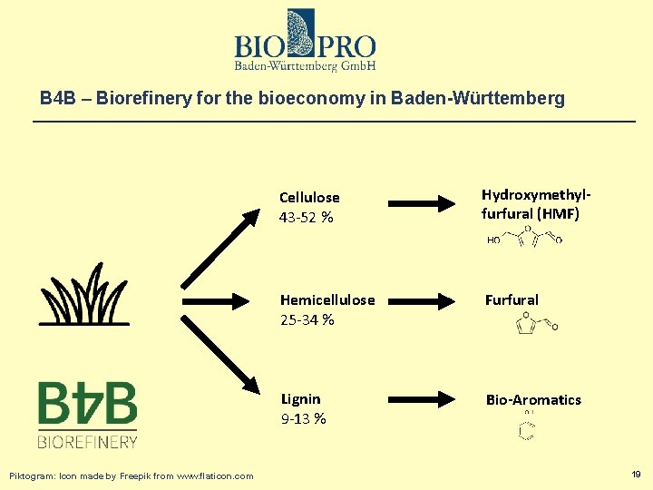 B 4 B – Biorefinery for the bioeconomy in Baden-Württemberg Piktogram: Icon made by