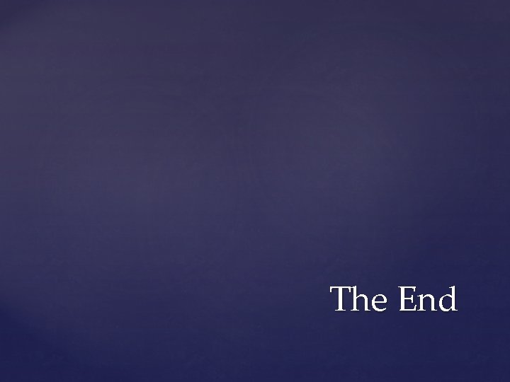 The End 