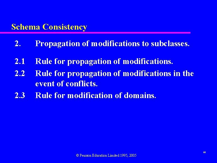 Schema Consistency 2. Propagation of modifications to subclasses. 2. 1 2. 2 Rule for