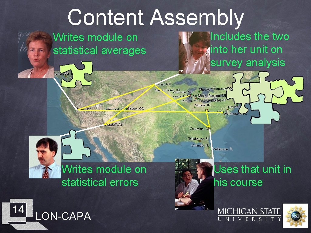 Content Assembly 14 Writes module on statistical averages Includes the two into her unit
