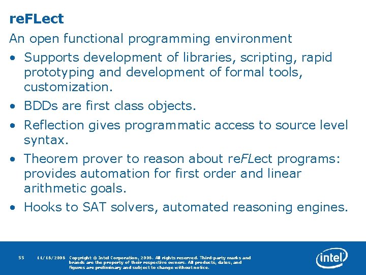 re. FLect An open functional programming environment • Supports development of libraries, scripting, rapid