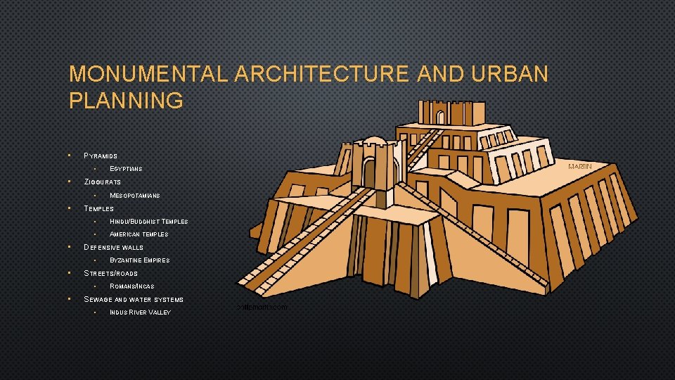 MONUMENTAL ARCHITECTURE AND URBAN PLANNING • PYRAMIDS • • ZIGGURATS • • HINDU/B /BUDDHIST