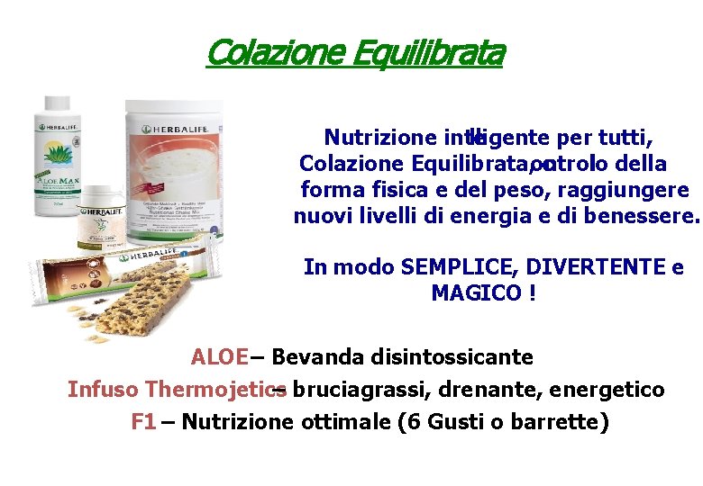 Colazione Equilibrata Nutrizione inte lligente per tutti, Colazione Equilibrata, ontrol c lo della forma