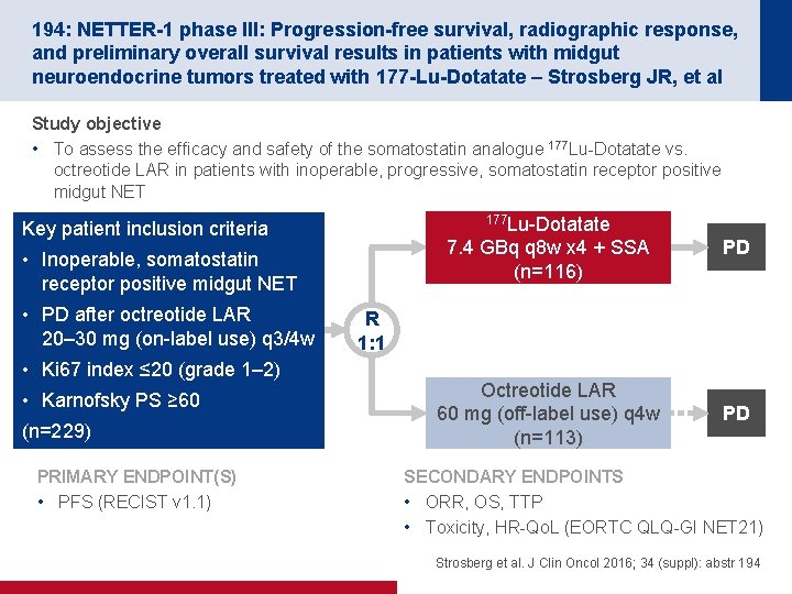 194: NETTER-1 phase III: Progression-free survival, radiographic response, and preliminary overall survival results in