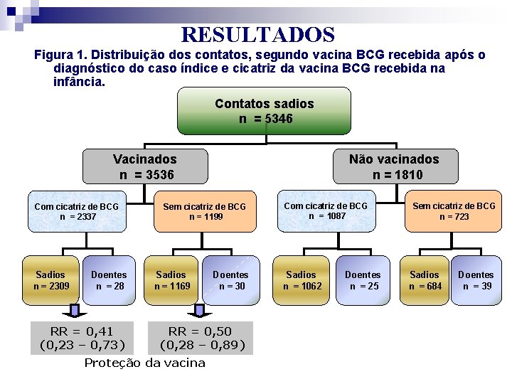 RESULTADOS Figura 1. Distribuição dos contatos, segundo vacina BCG recebida após o diagnóstico do