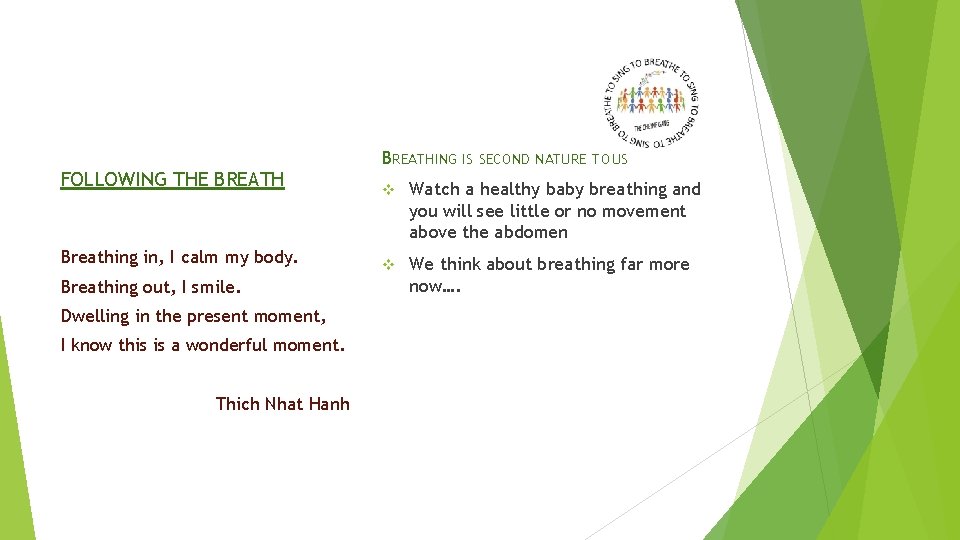 BREATHING IS SECOND NATURE TO US FOLLOWING THE BREATH v Watch a healthy baby