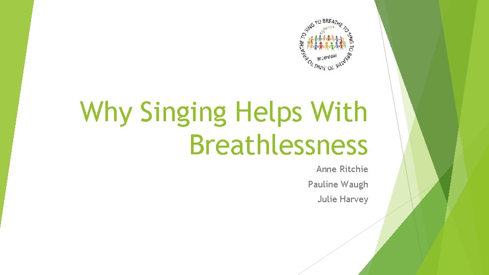 Why Singing Helps With Breathlessness Anne Ritchie Pauline Waugh Julie Harvey 