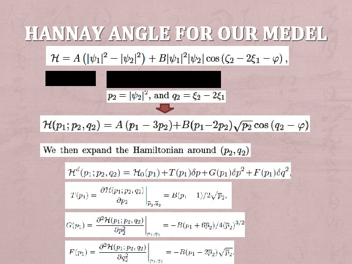 HANNAY ANGLE FOR OUR MEDEL 