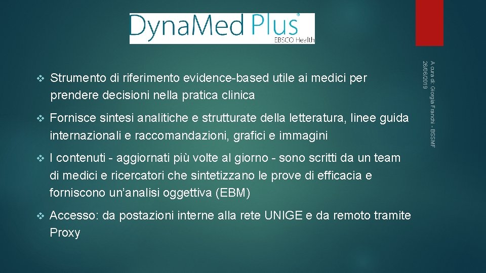 Strumento di riferimento evidence-based utile ai medici per prendere decisioni nella pratica clinica v