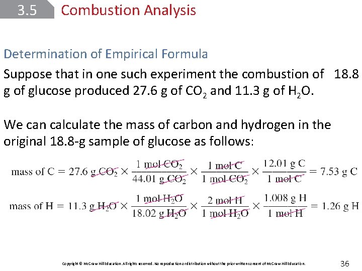 3. 5 Combustion Analysis Determination of Empirical Formula Suppose that in one such experiment