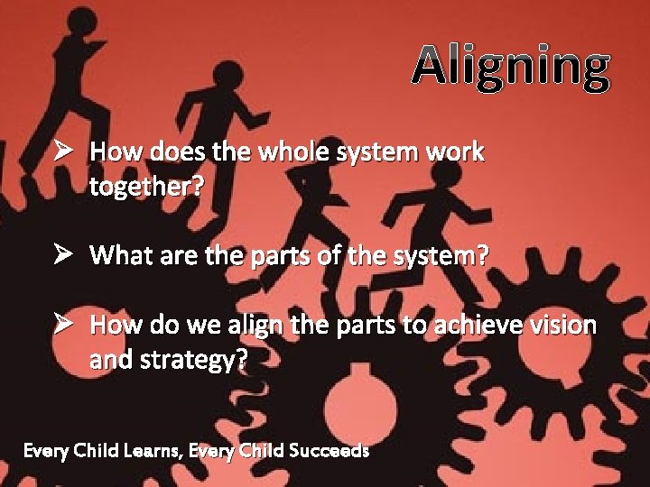 Aligning Ø How does the whole system work together? Ø What are the parts