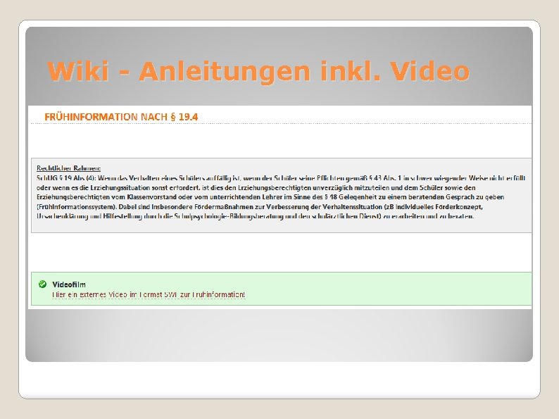 Wiki - Anleitungen inkl. Video 