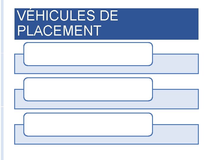 VÉHICULES DE PLACEMENT 