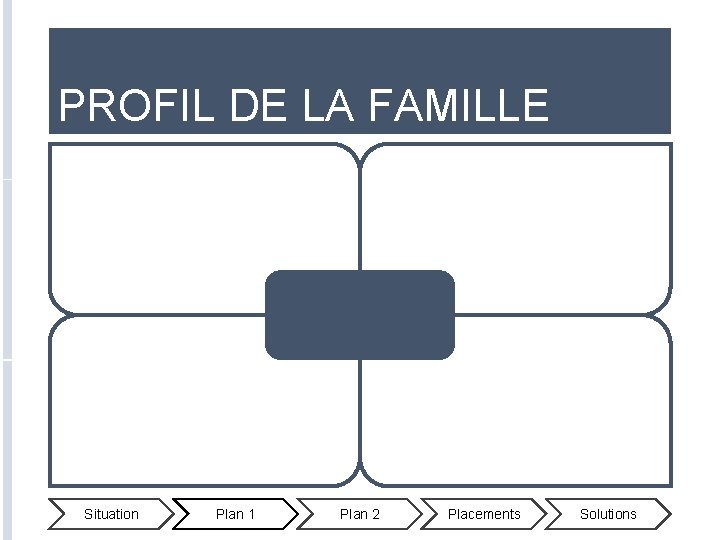 PROFIL DE LA FAMILLE Situation Plan 1 Plan 2 Placements Solutions 