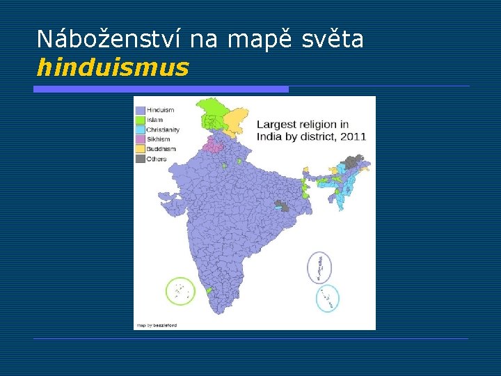 Náboženství na mapě světa hinduismus 
