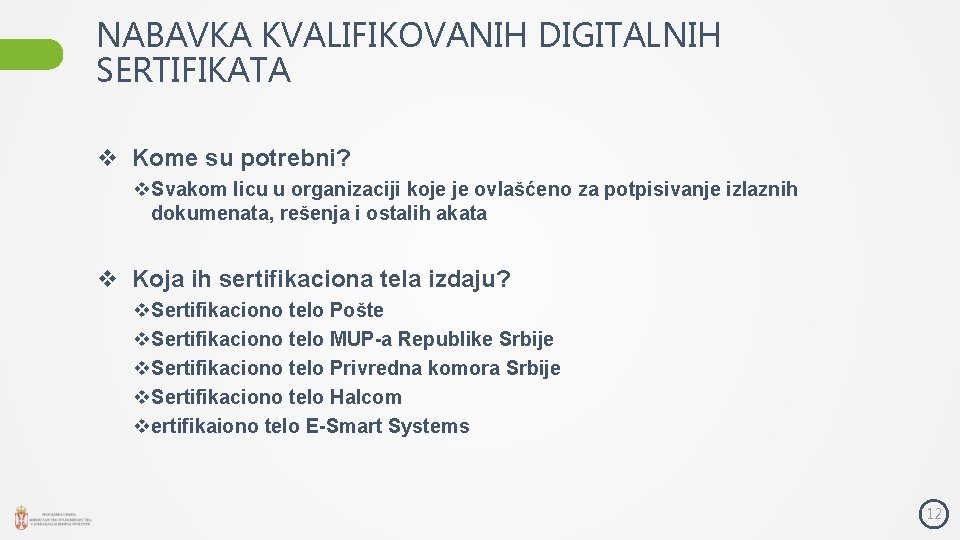 NABAVKA KVALIFIKOVANIH DIGITALNIH SERTIFIKATA v Kome su potrebni? v. Svakom licu u organizaciji koje