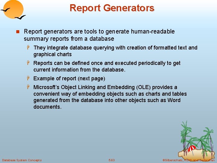 Report Generators n Report generators are tools to generate human-readable summary reports from a