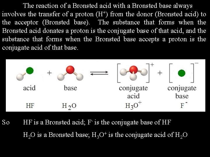 The reaction of a Bronsted acid with a Bronsted base always involves the transfer