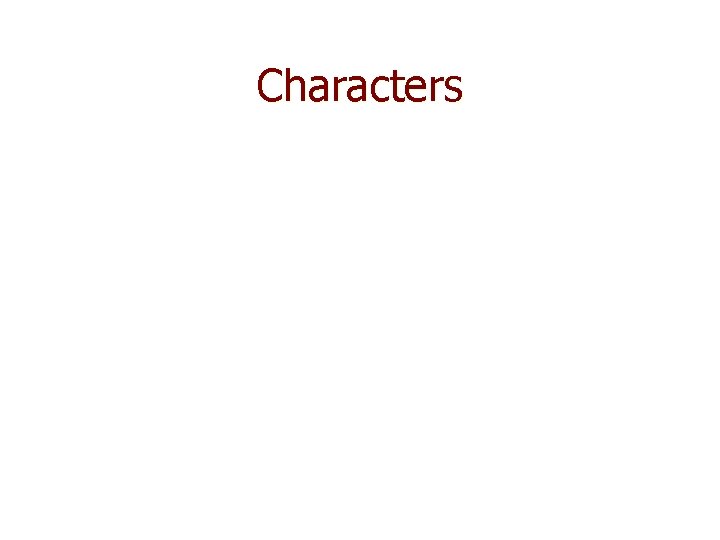 Characters 