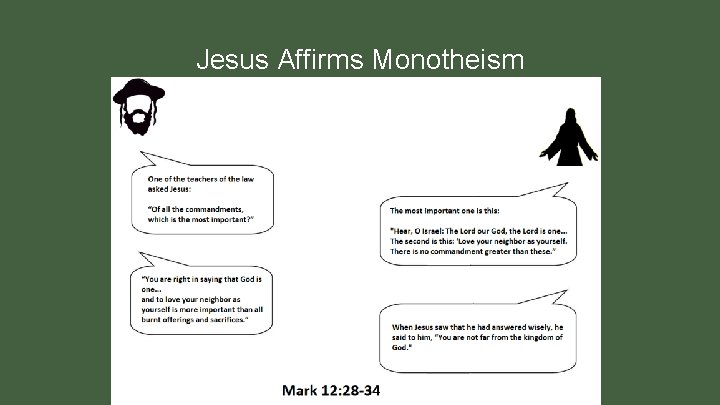 Jesus Affirms Monotheism 