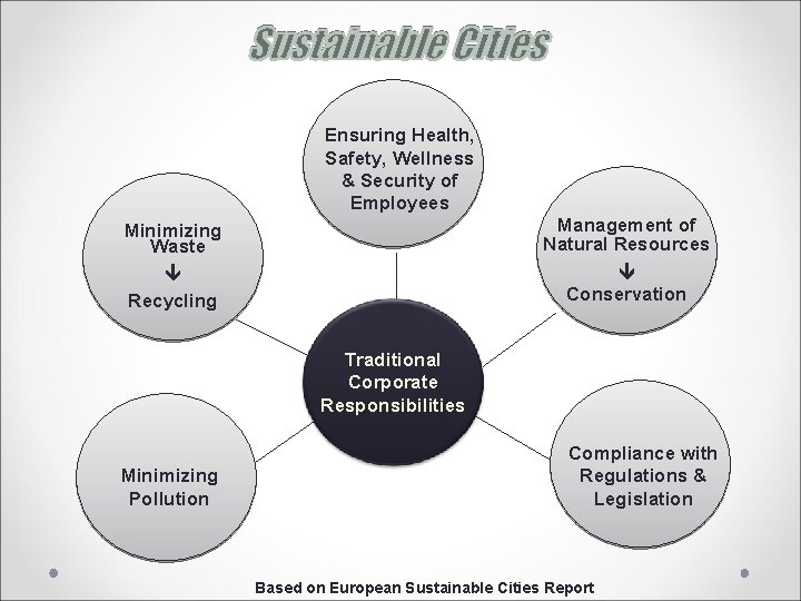 Ensuring Health, Safety, Wellness & Security of Employees Management of Natural Resources Conservation Minimizing